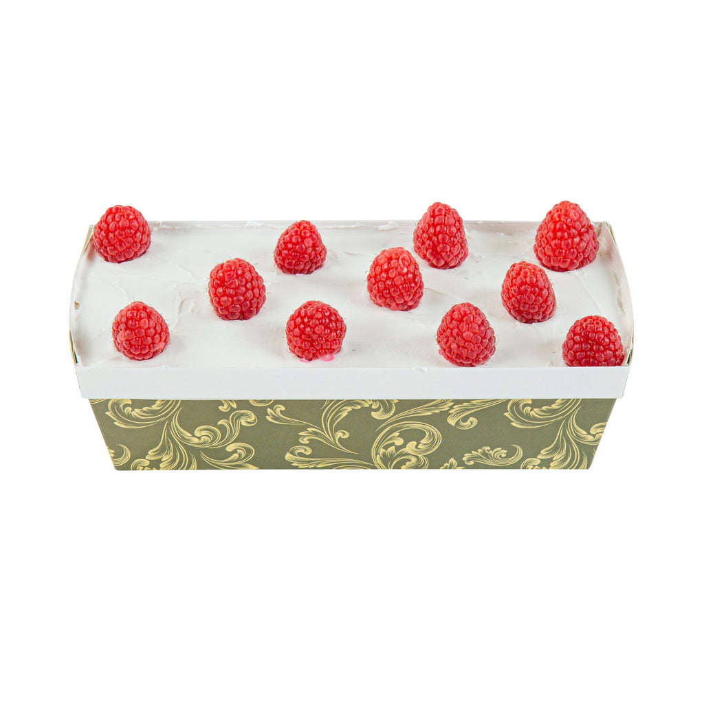 Bake Tek 32 oz Dark Green Vintage Floral Paper Baking Loaf Pan - Greaseproof - 8" x 3 3/4" x 2 1/4" - 100 count box