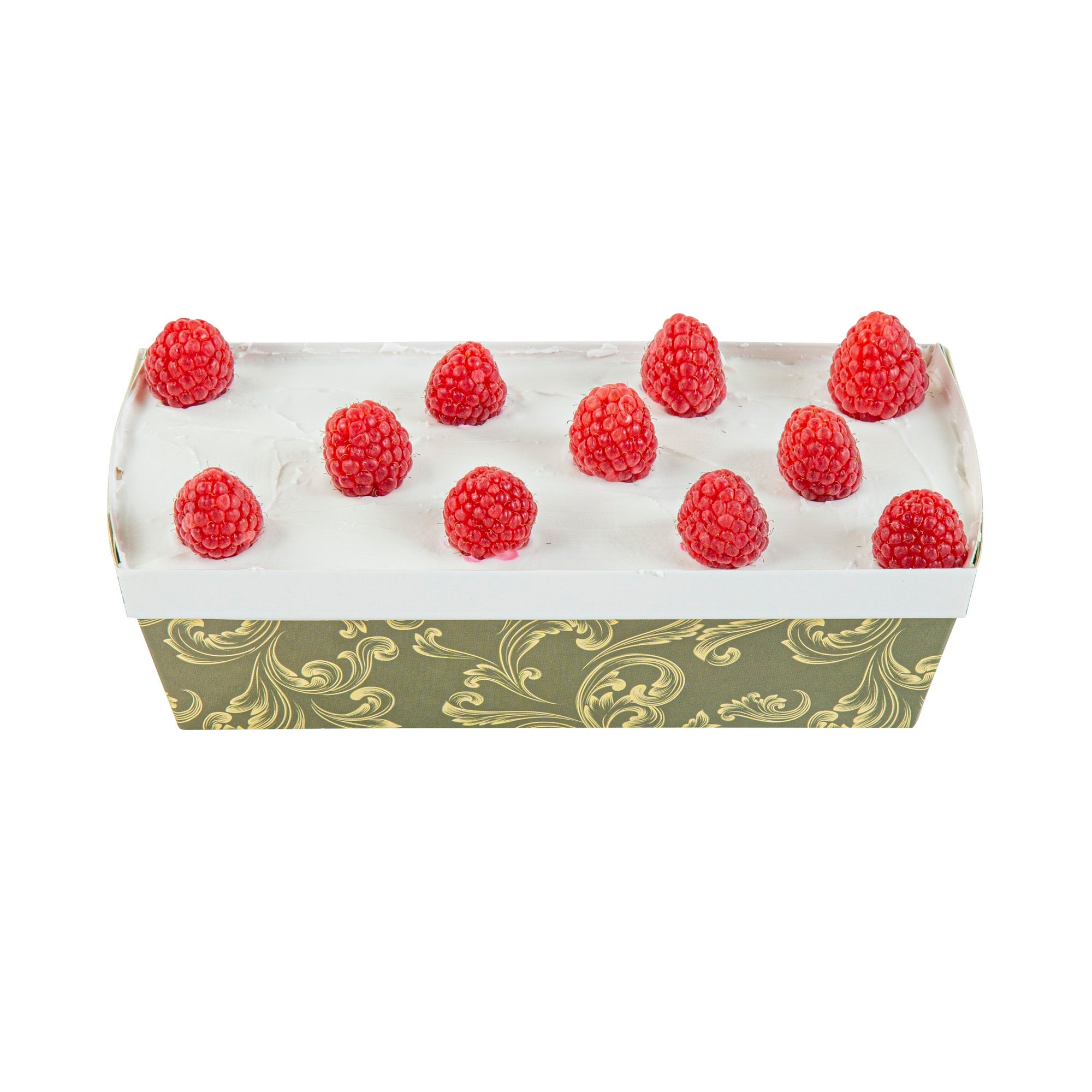 Bake Tek 32 oz Dark Green Vintage Floral Paper Baking Loaf Pan - Greaseproof - 8" x 3 3/4" x 2 1/4" - 100 count box