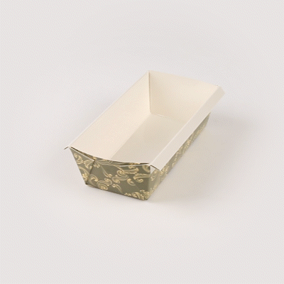 Bake Tek 32 oz Dark Green Vintage Floral Paper Baking Loaf Pan - Greaseproof - 8" x 3 3/4" x 2 1/4" - 100 count box