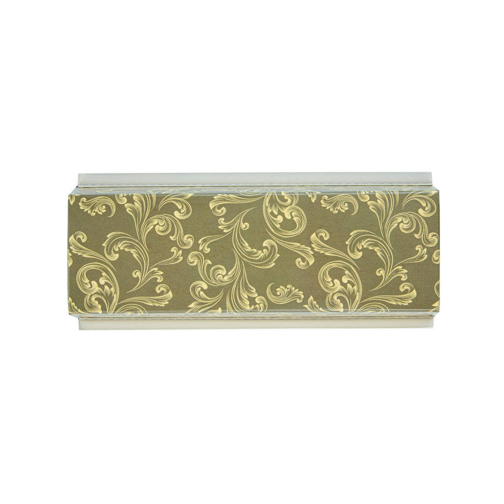 Bake Tek 42 oz Dark Green Vintage Floral Paper Baking Loaf Pan - Greaseproof - 10" x 3 1/2" x 2 1/2" - 100 count box