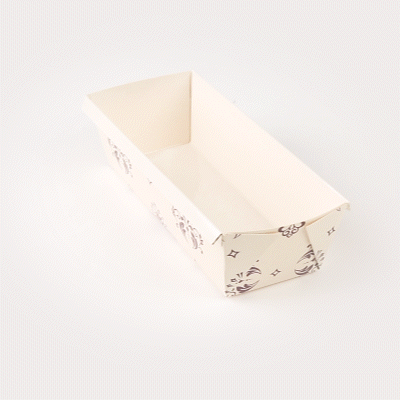 Bake Tek 54 oz Beige Vintage Floral Paper Baking Loaf Pan - Greaseproof - 10 1/4" x 4" x 2 3/4" - 100 count box