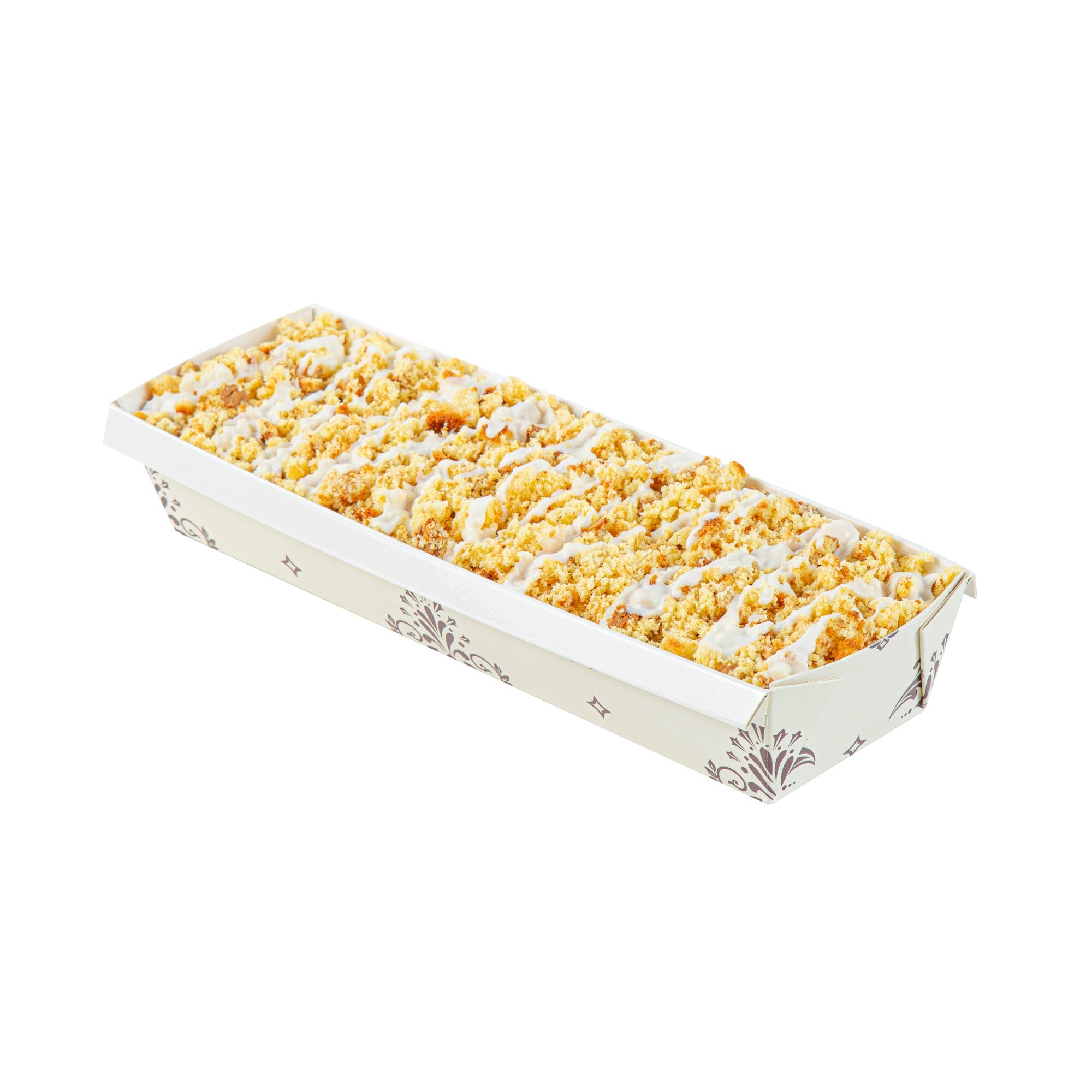 Bake Tek 32 oz Beige Vintage Floral Paper Baking Loaf Pan - Greaseproof - 11" x 3 1/4" x 2" - 100 count box
