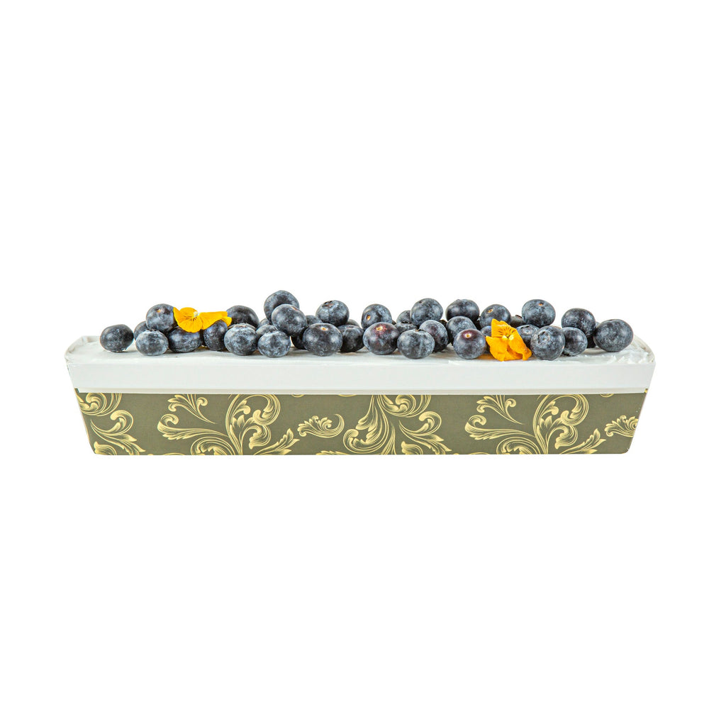 Bake Tek 32 oz Dark Green Vintage Floral Paper Baking Loaf Pan - Greaseproof - 11" x 3 1/4" x 2" - 100 count box