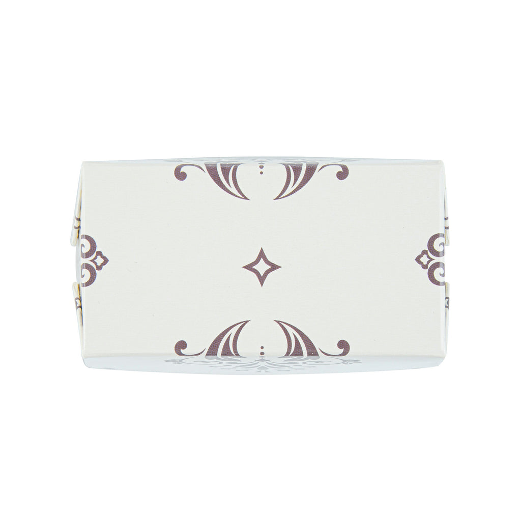 Bake Tek 9 oz Beige Vintage Floral Paper Mini Baking Loaf Pan - Greaseproof - 4" x 2 1/4" x 2" - 100 count box