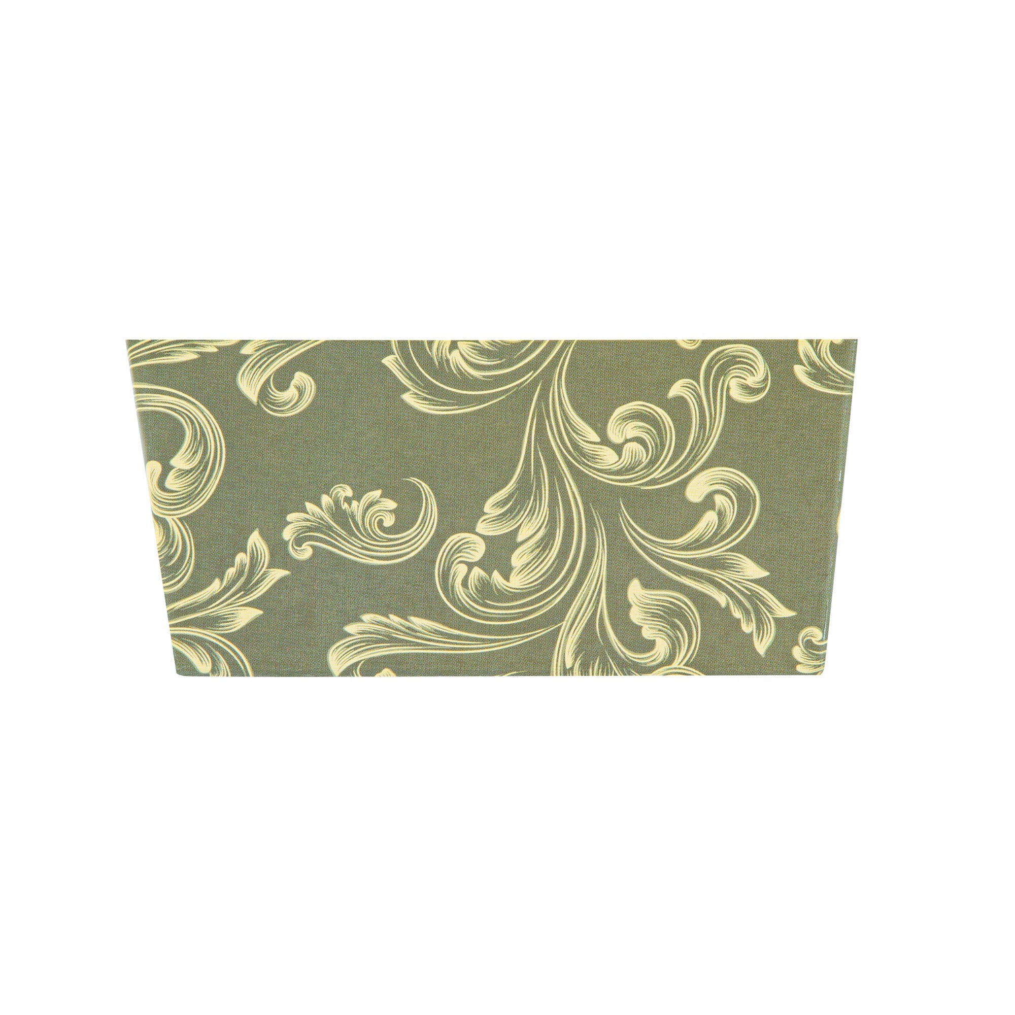 Bake Tek 9 oz Dark Green Vintage Floral Paper Mini Baking Loaf Pan - Greaseproof - 4" x 2 1/4" x 2" - 100 count box