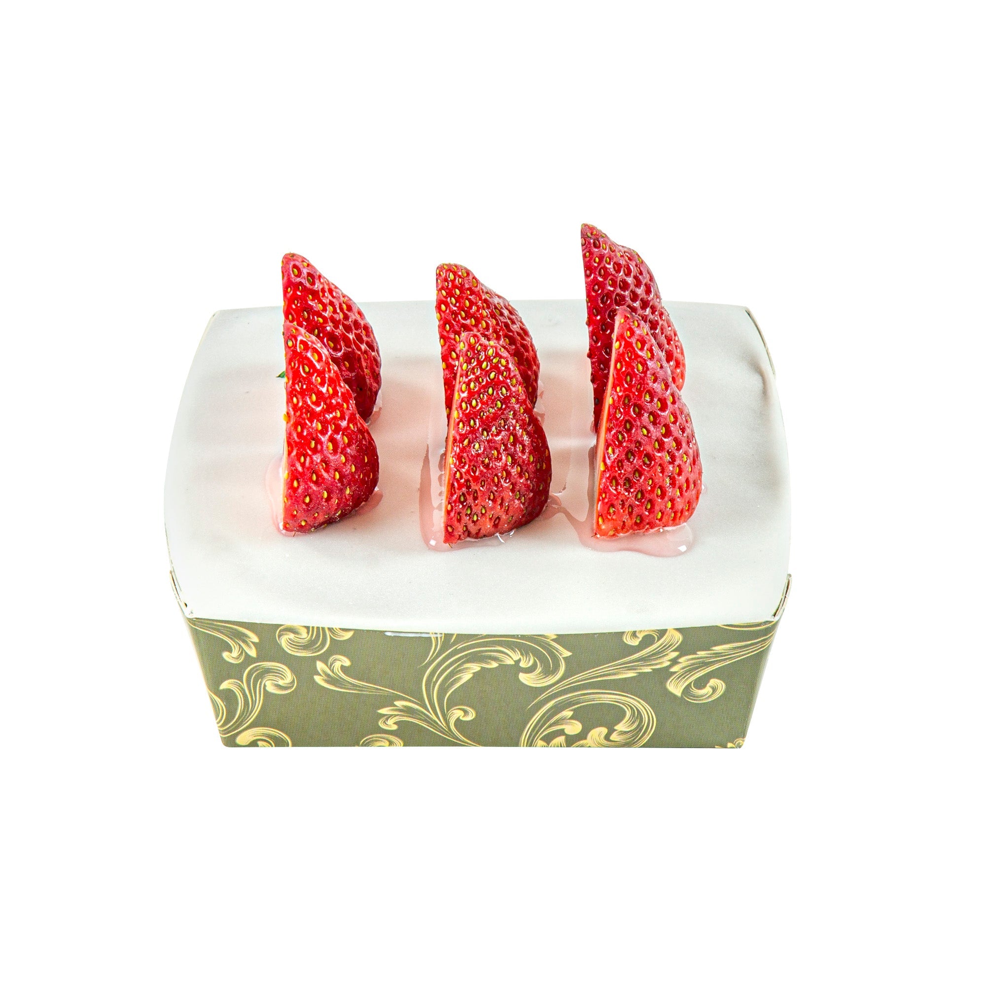 Bake Tek 8 oz Dark Green Vintage Floral Paper Baking Tray - Greaseproof - 4 1/4" x 4 1/4" x 1 1/2" - 100 count box