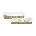Bake Tek 13 oz Dark Green Vintage Floral Paper Baking Tray - Greaseproof - 10 3/4" x 3 1/4" x 1 1/2" - 100 count box