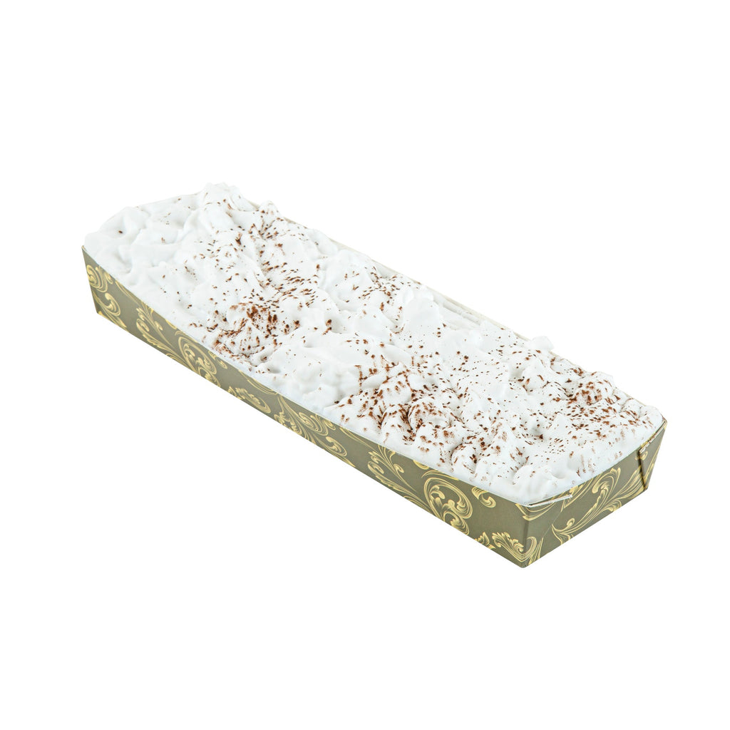 Bake Tek 13 oz Dark Green Vintage Floral Paper Baking Tray - Greaseproof - 10 3/4" x 3 1/4" x 1 1/2" - 100 count box