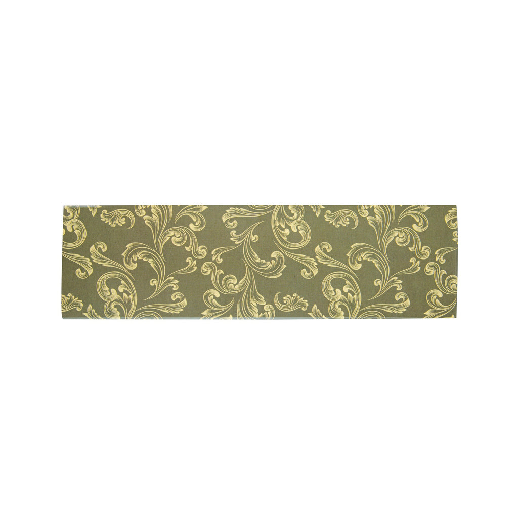 Bake Tek 13 oz Dark Green Vintage Floral Paper Baking Tray - Greaseproof - 10 3/4" x 3 1/4" x 1 1/2" - 100 count box