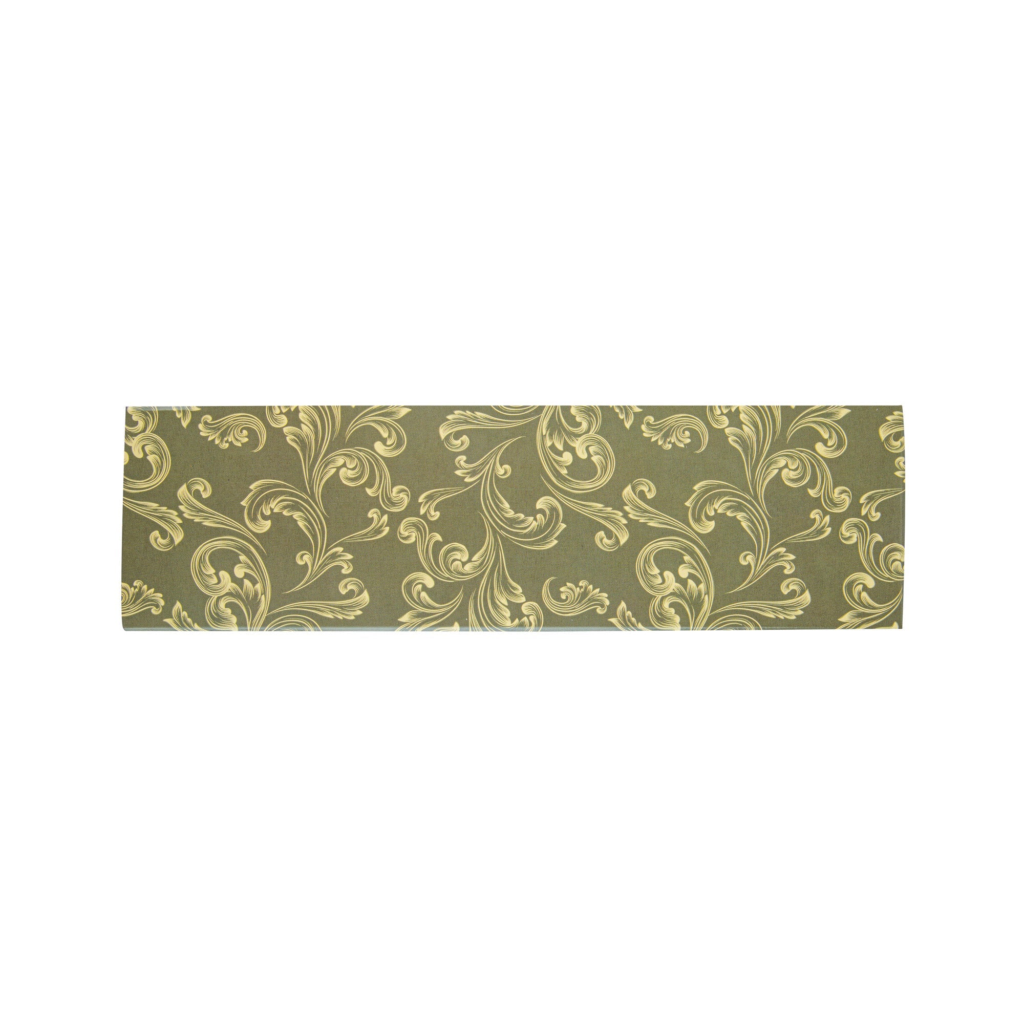 Bake Tek 13 oz Dark Green Vintage Floral Paper Baking Tray - Greaseproof - 10 3/4" x 3 1/4" x 1 1/2" - 100 count box