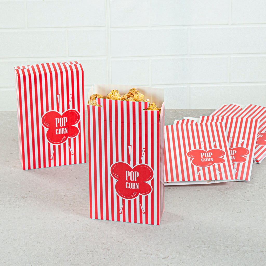 Bio Tek 1.25 oz Red Paper Popcorn Box - 4 3/4" x 2" x 7 1/2" - 400 count box