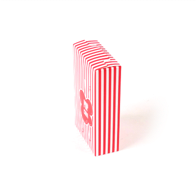 Bio Tek 1.25 oz Red Paper Popcorn Box - 4 3/4" x 2" x 7 1/2" - 400 count box