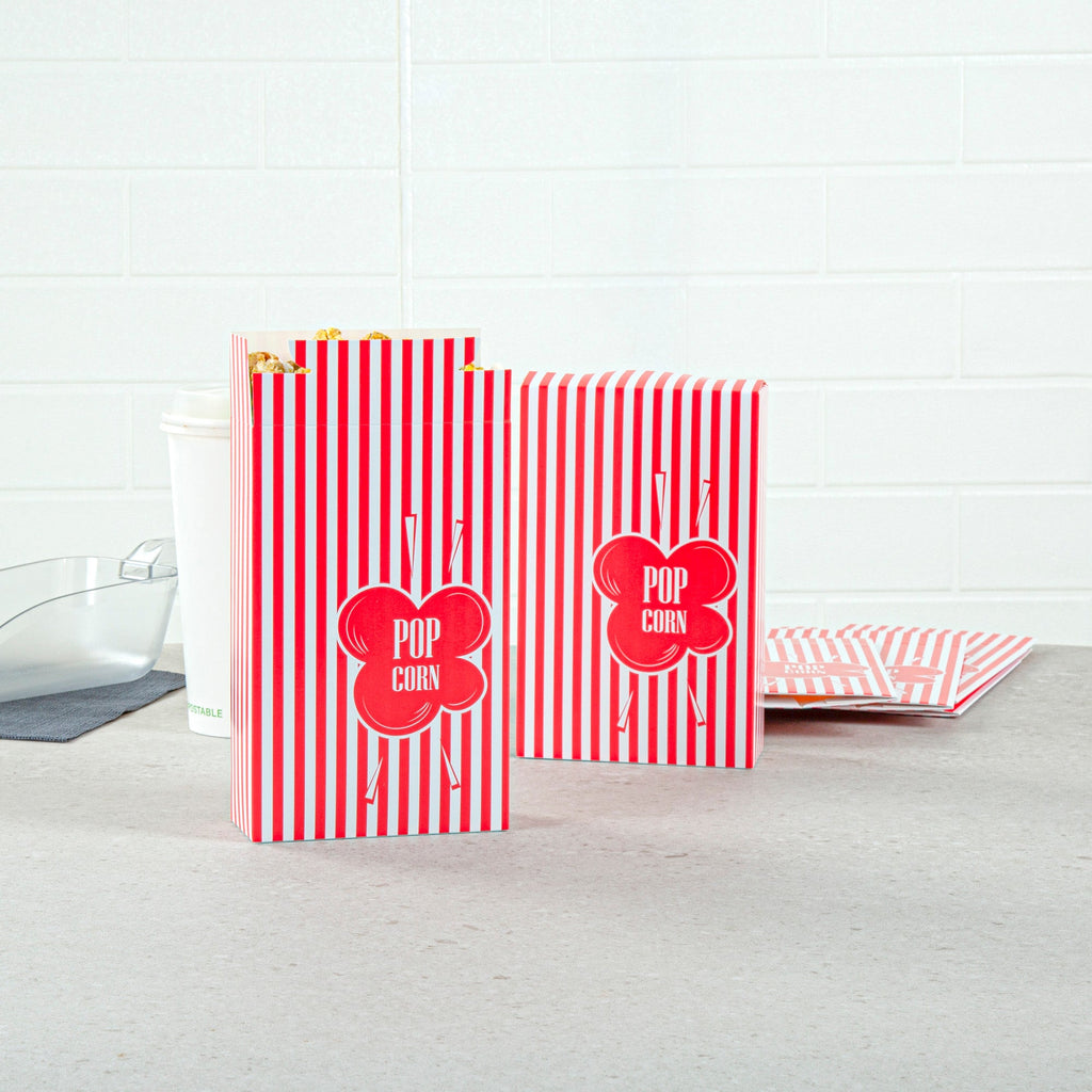 Bio Tek 1.25 oz Red Paper Popcorn Box - 4 3/4" x 2" x 7 1/2" - 400 count box