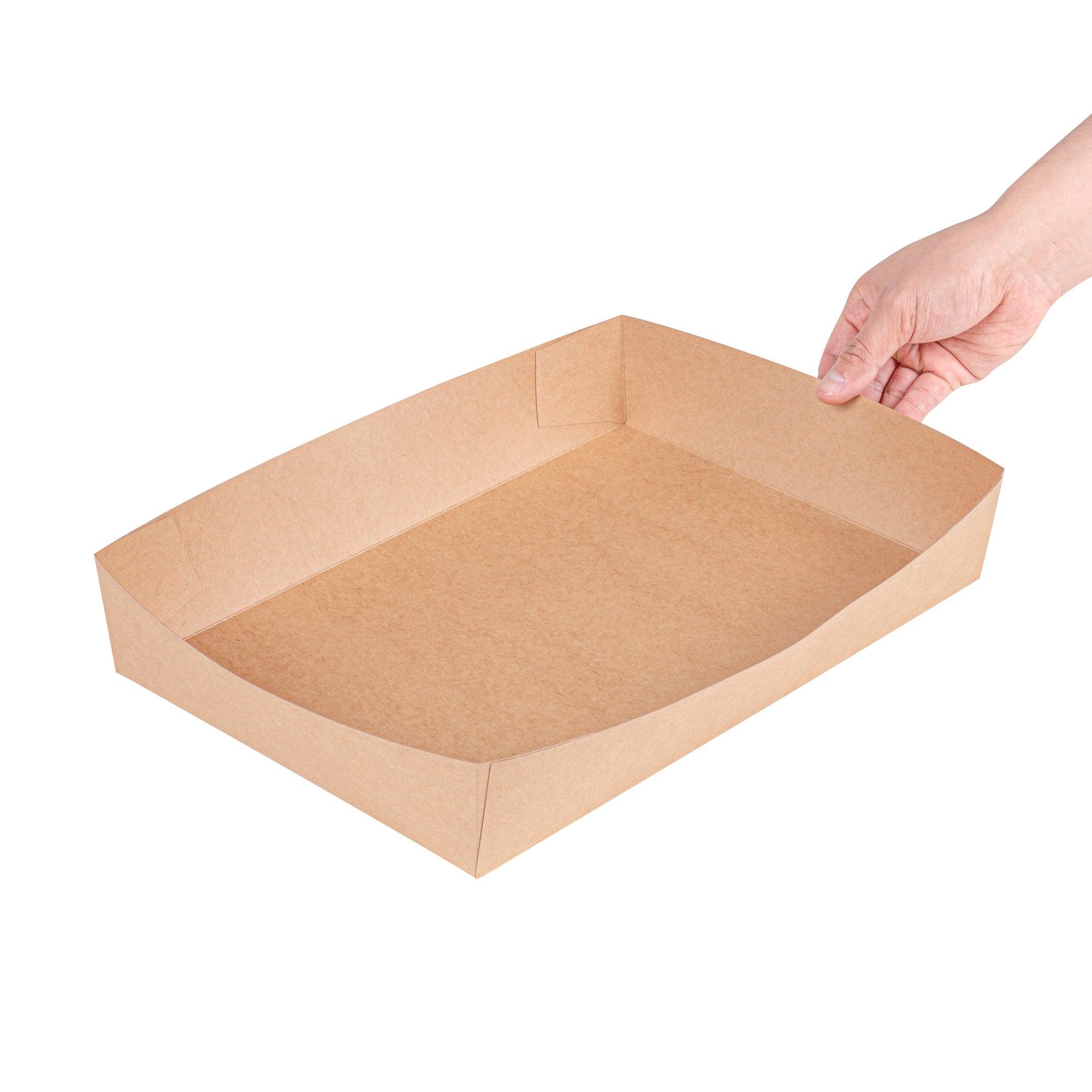 Cater Tek Kraft Paper Insert - Fits Rectangle Catering Box - 13 1/2" x 9 1/4" x 2 1/2" - 10 count box