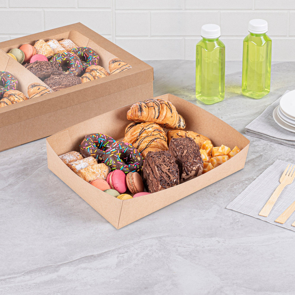 Cater Tek Kraft Paper Insert - Fits Rectangle Catering Box - 11 1/2" x 8 1/4" x 2 1/2" - 20 count box