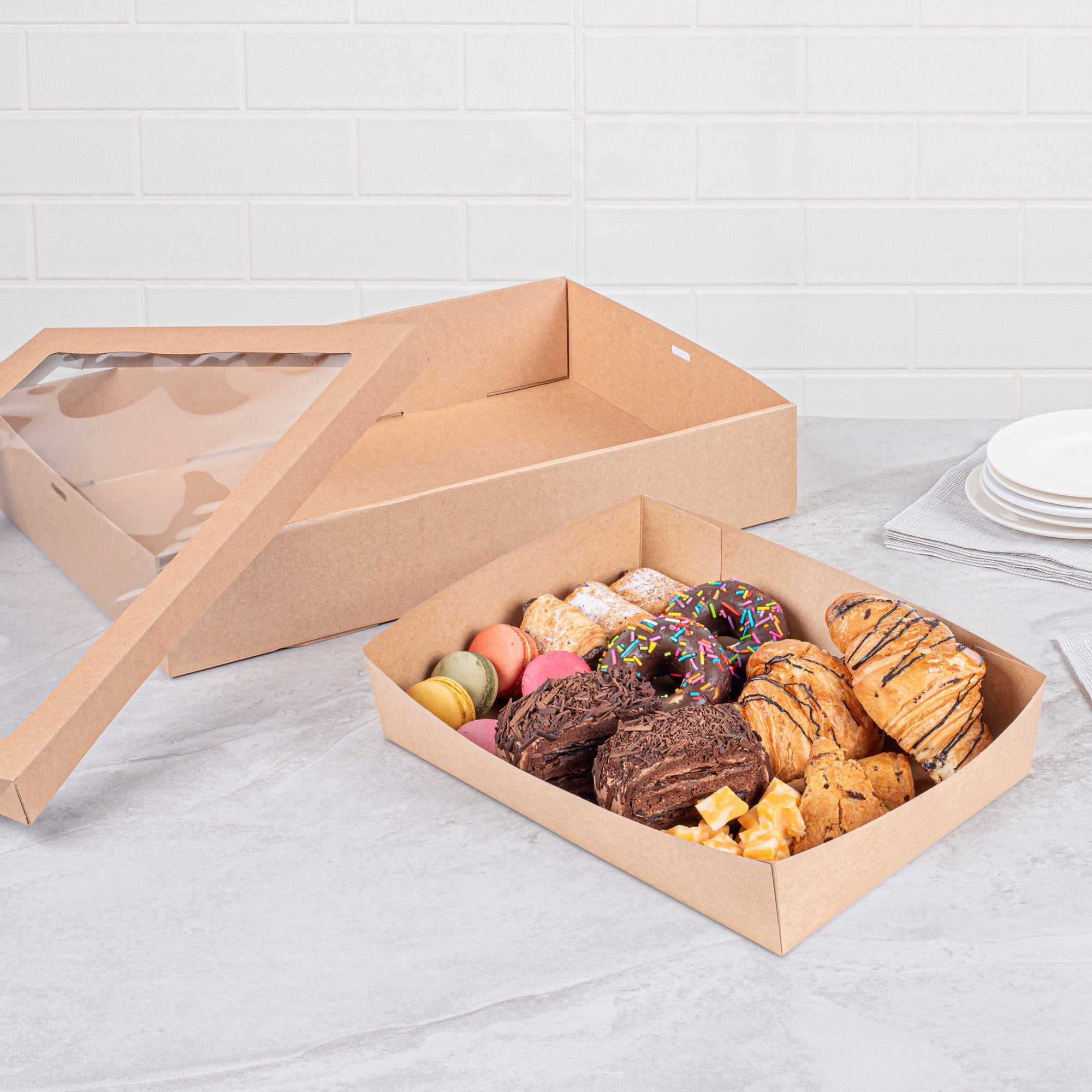 Cater Tek Kraft Paper Insert - Fits Rectangle Catering Box - 11 1/2" x 8 1/4" x 2 1/2" - 200 count box