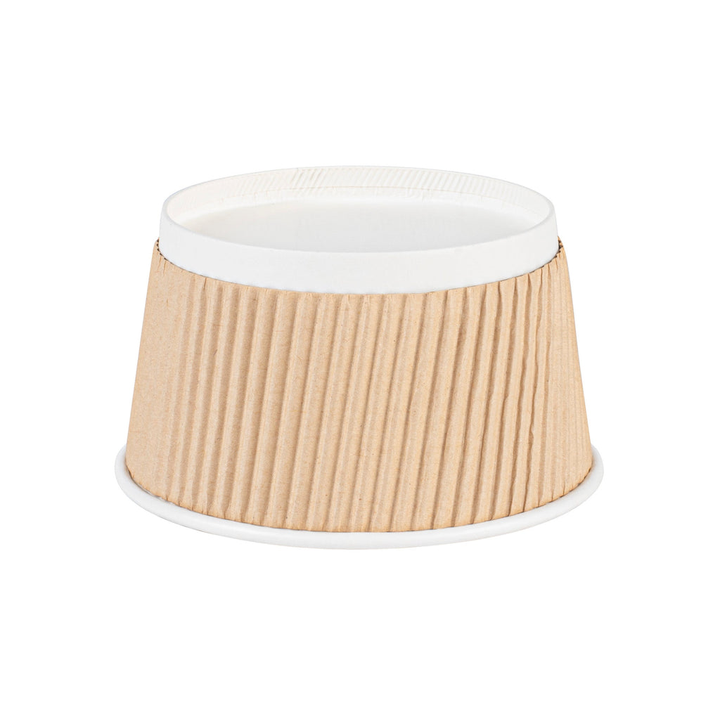 Bio Tek 12 oz Round Kraft PE Lined Paper Soup Container - Ripple Wall - 3 1/2" x 3 1/2" x 2 1/4" - 25 count box