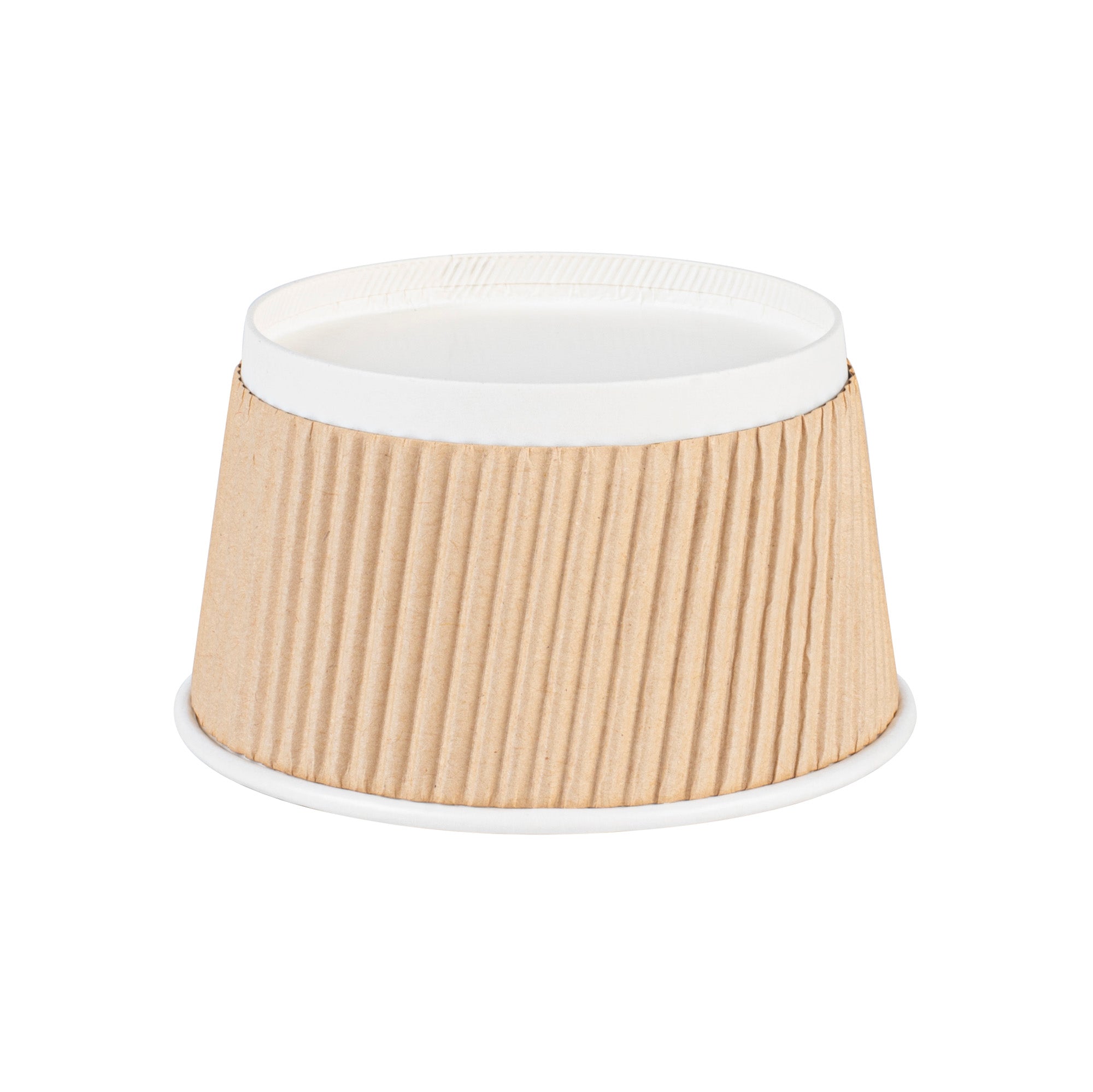 Bio Tek 12 oz Round Kraft PE Lined Paper Soup Container - Ripple Wall - 3 1/2" x 3 1/2" x 2 1/4" - 200 count box