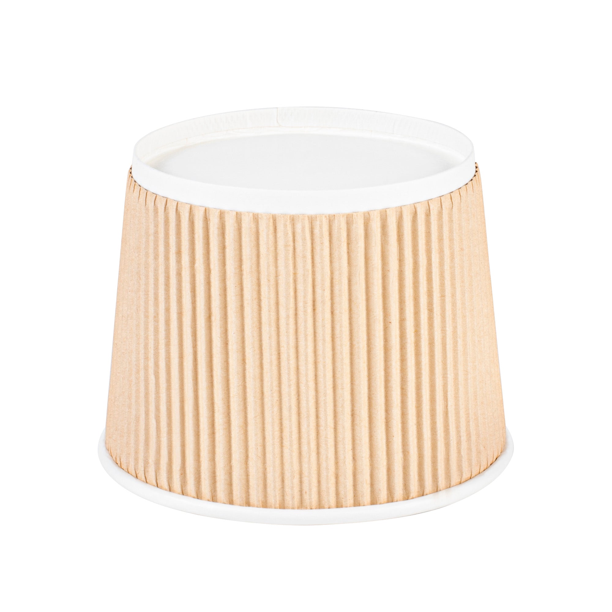 Bio Tek 18 oz Round Kraft PE Lined Paper Soup Container - Ripple Wall - 3 1/2" x 3 1/2" x 3 1/4" - 200 count box