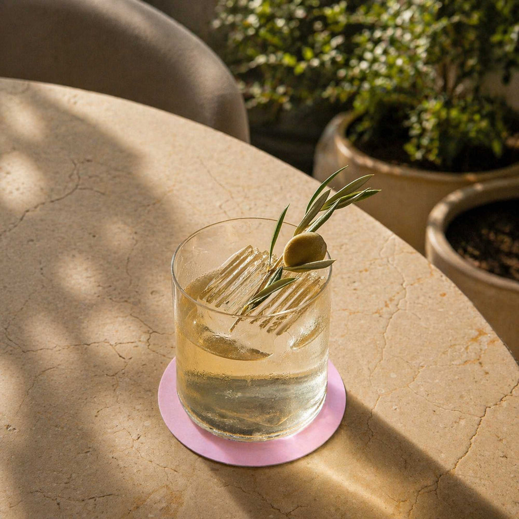 Bar Lux Round Pink Paper Coaster - 3 1/2" - 100 count box