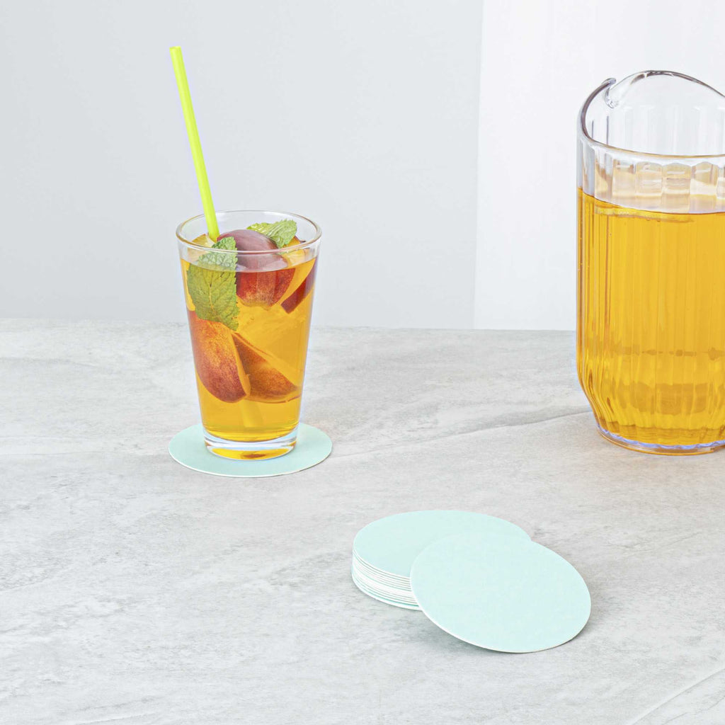 Bar Lux Round Turquoise Paper Coaster - 3 1/2" - 100 count box