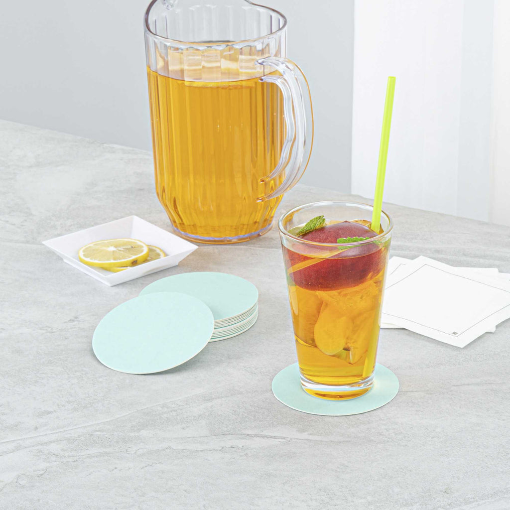 Bar Lux Round Turquoise Paper Coaster - 3 1/2" - 100 count box