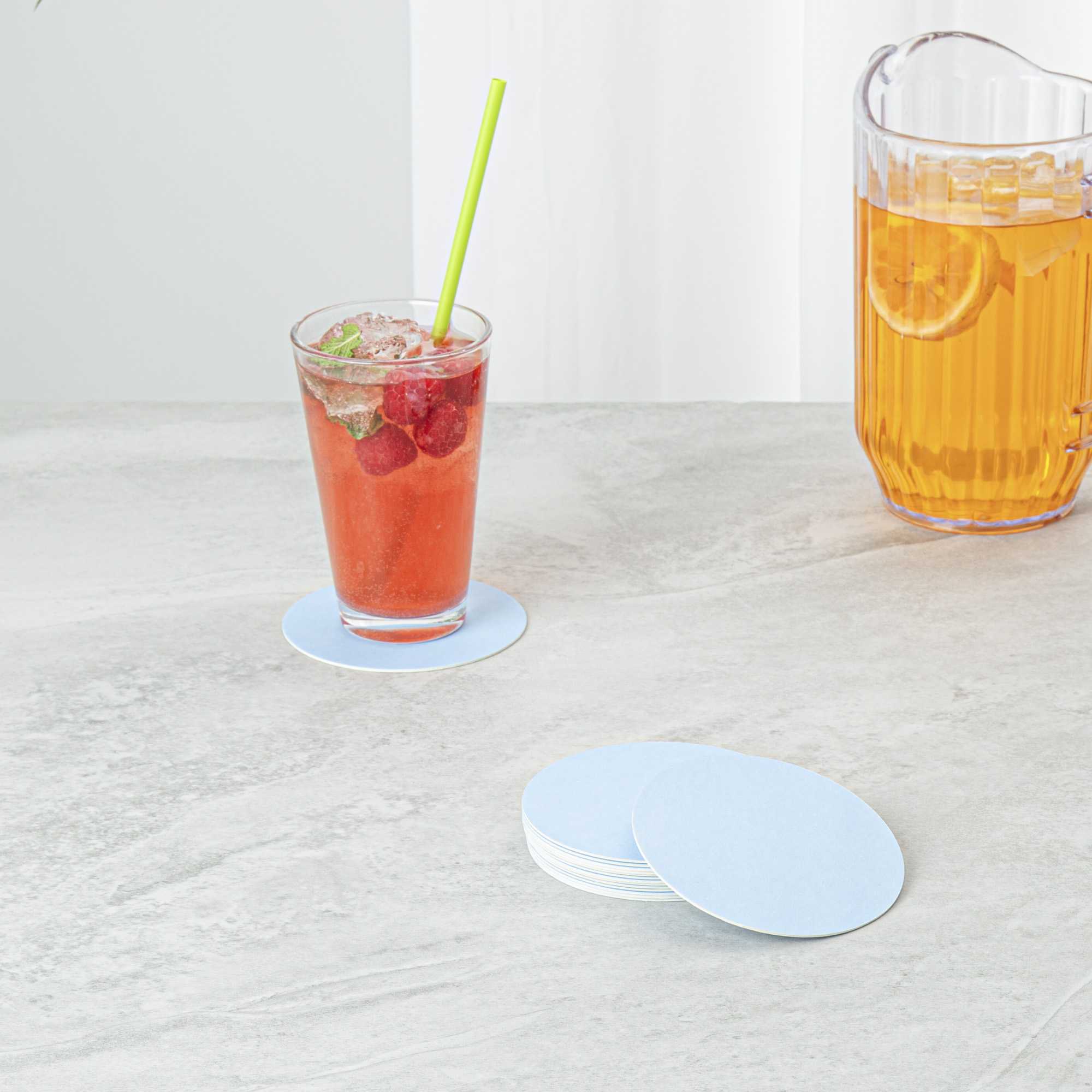 Bar Lux Round Blue Paper Coaster - 4" - 100 count box