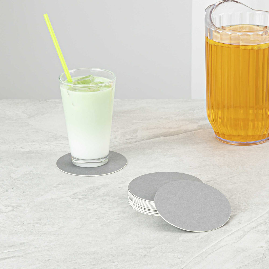Bar Lux Round Gray Paper Coaster - 4" - 100 count box