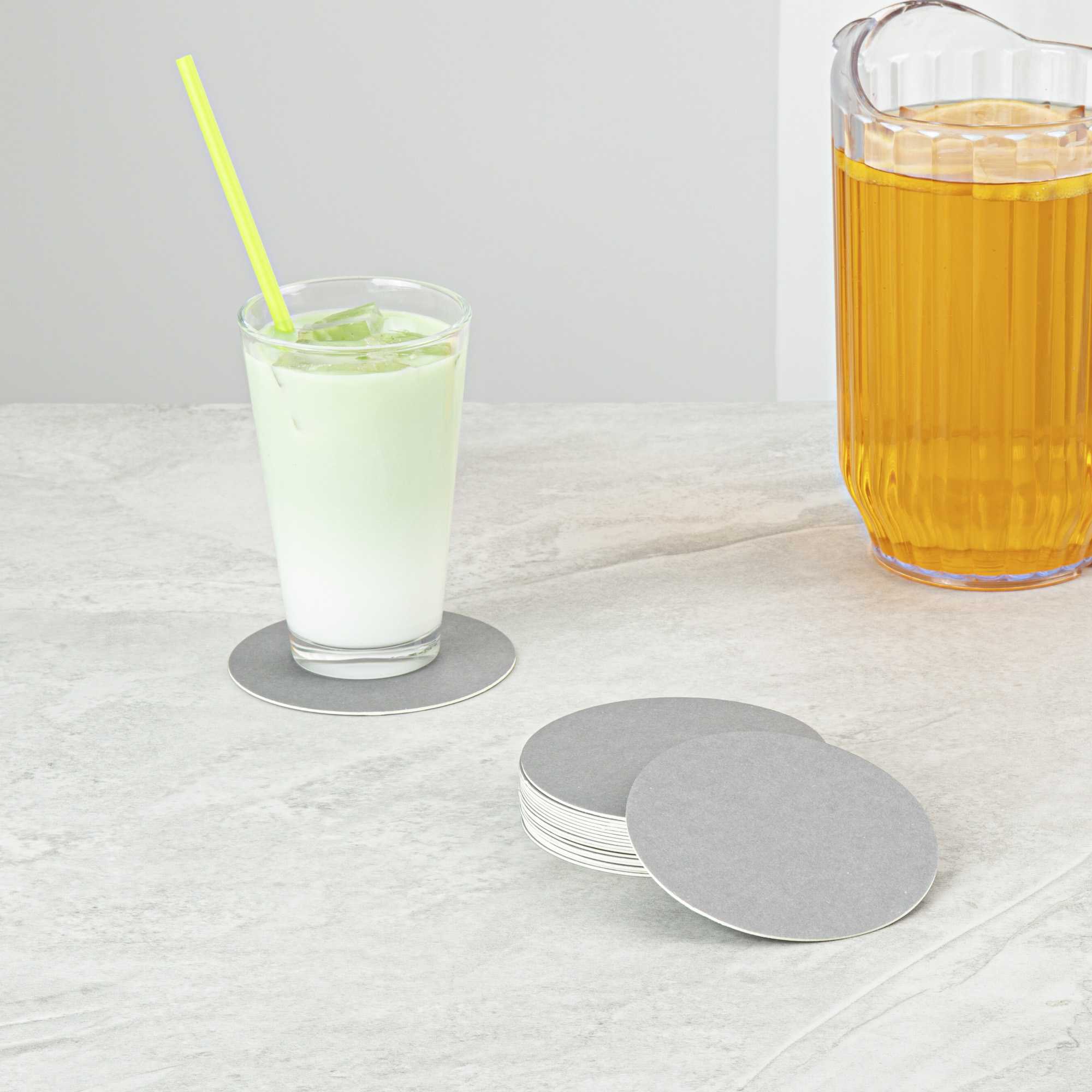 Bar Lux Round Gray Paper Coaster - 4" - 100 count box