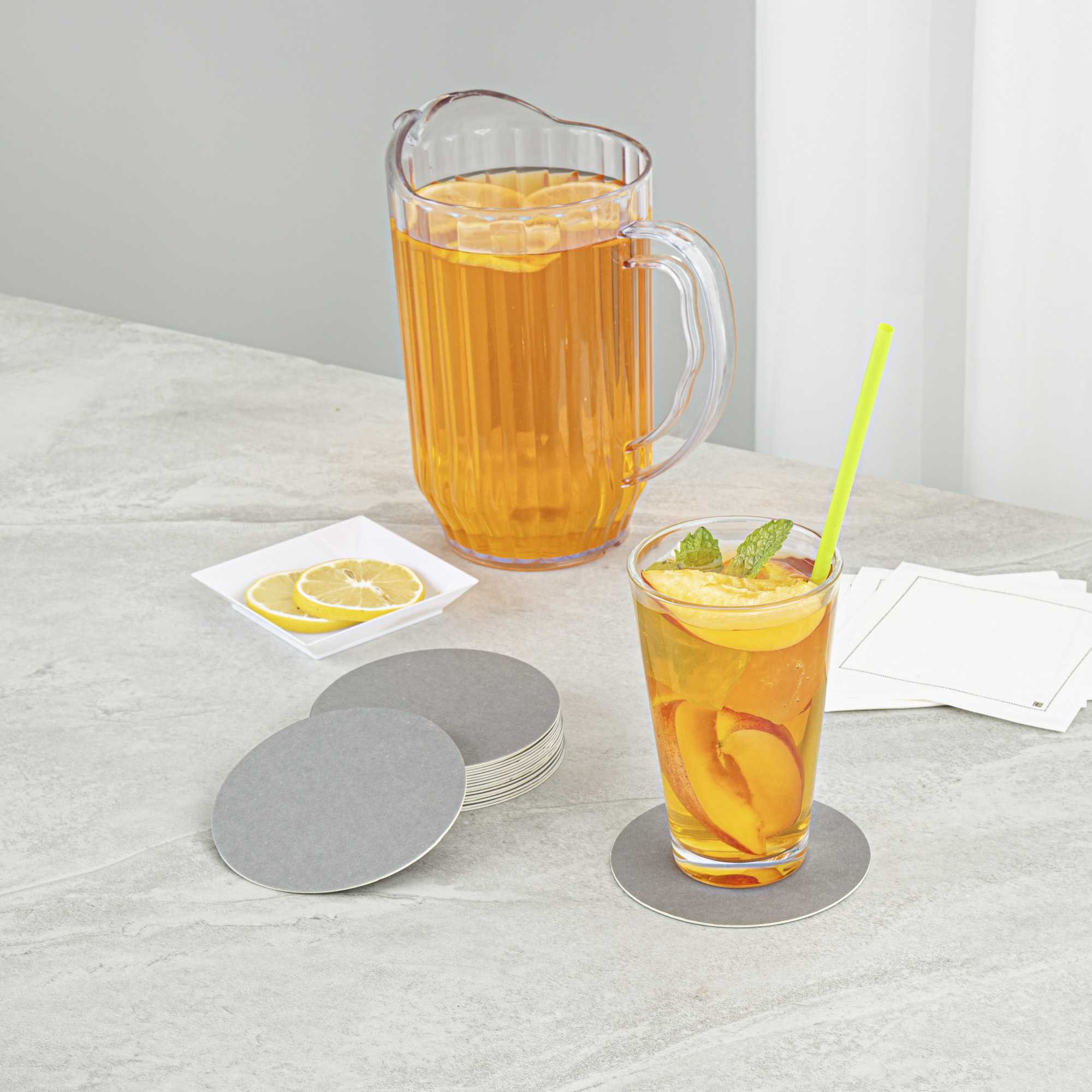 Bar Lux Round Gray Paper Coaster - 4" - 100 count box