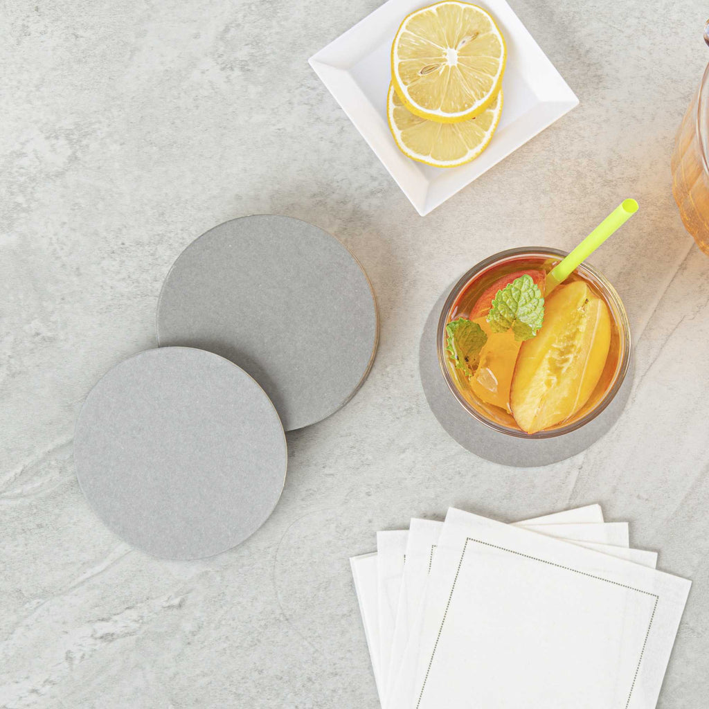 Bar Lux Round Gray Paper Coaster - 4" - 100 count box