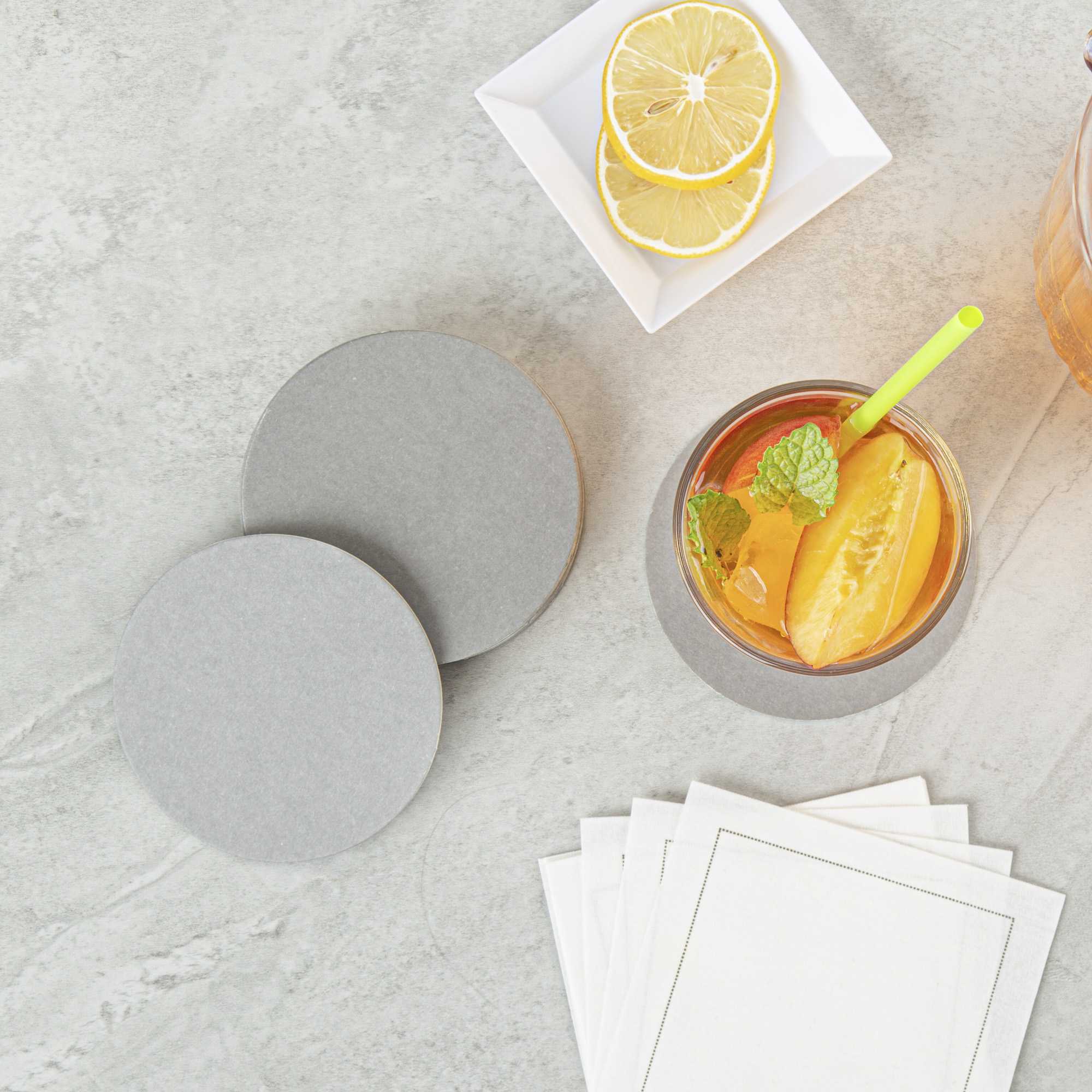 Bar Lux Round Gray Paper Coaster - 4" - 100 count box
