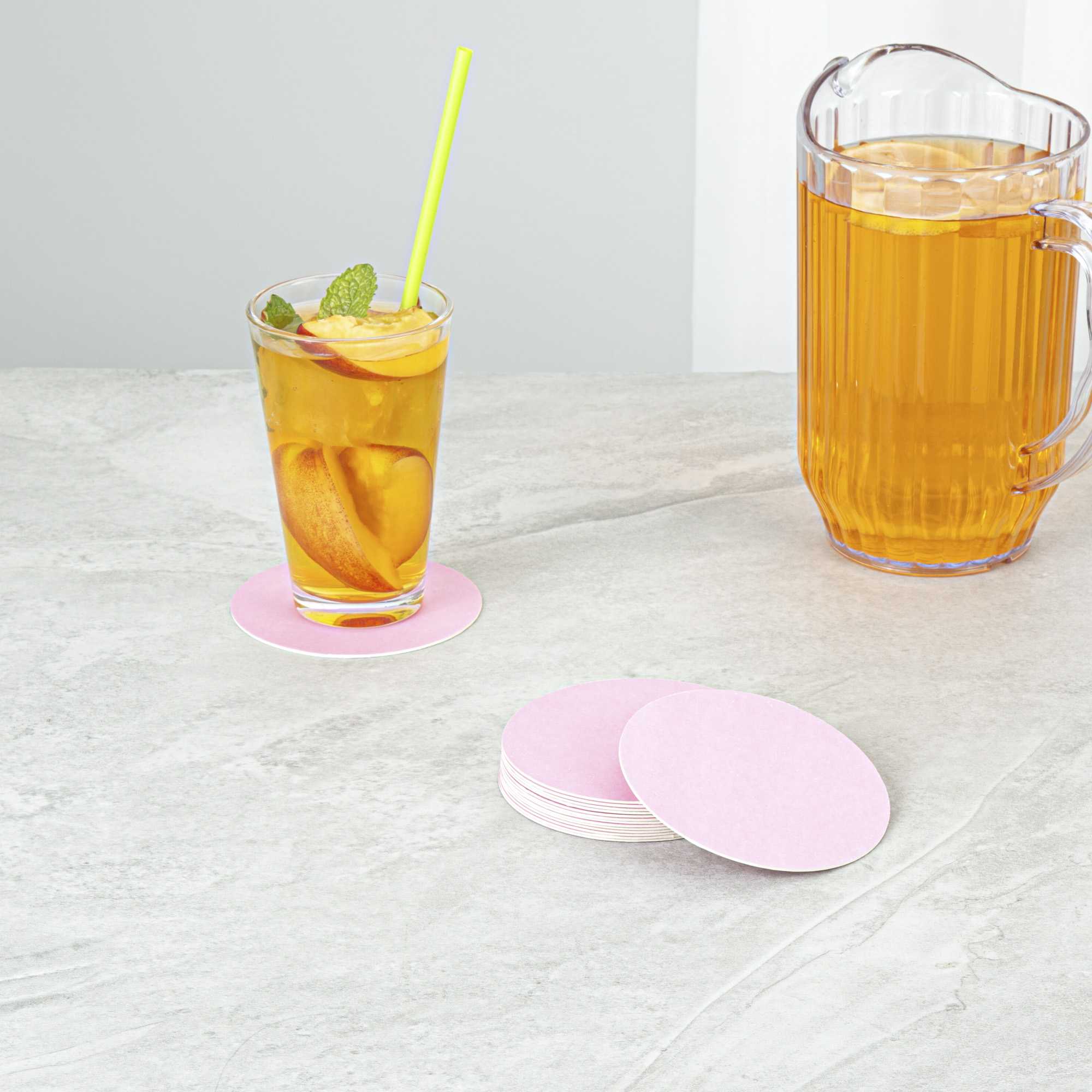 Bar Lux Round Pink Paper Coaster - 4" - 100 count box