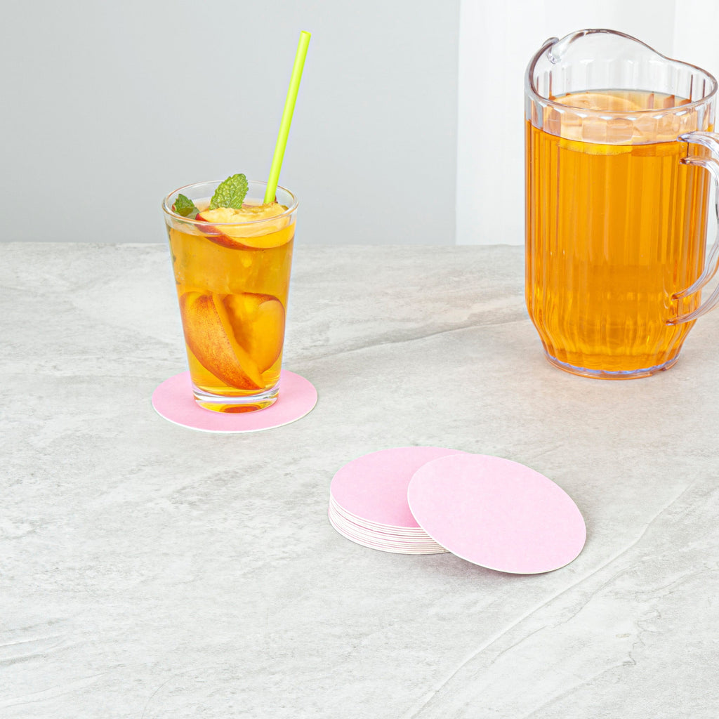 Bar Lux Round Pink Paper Coaster - 4" - 1000 count box
