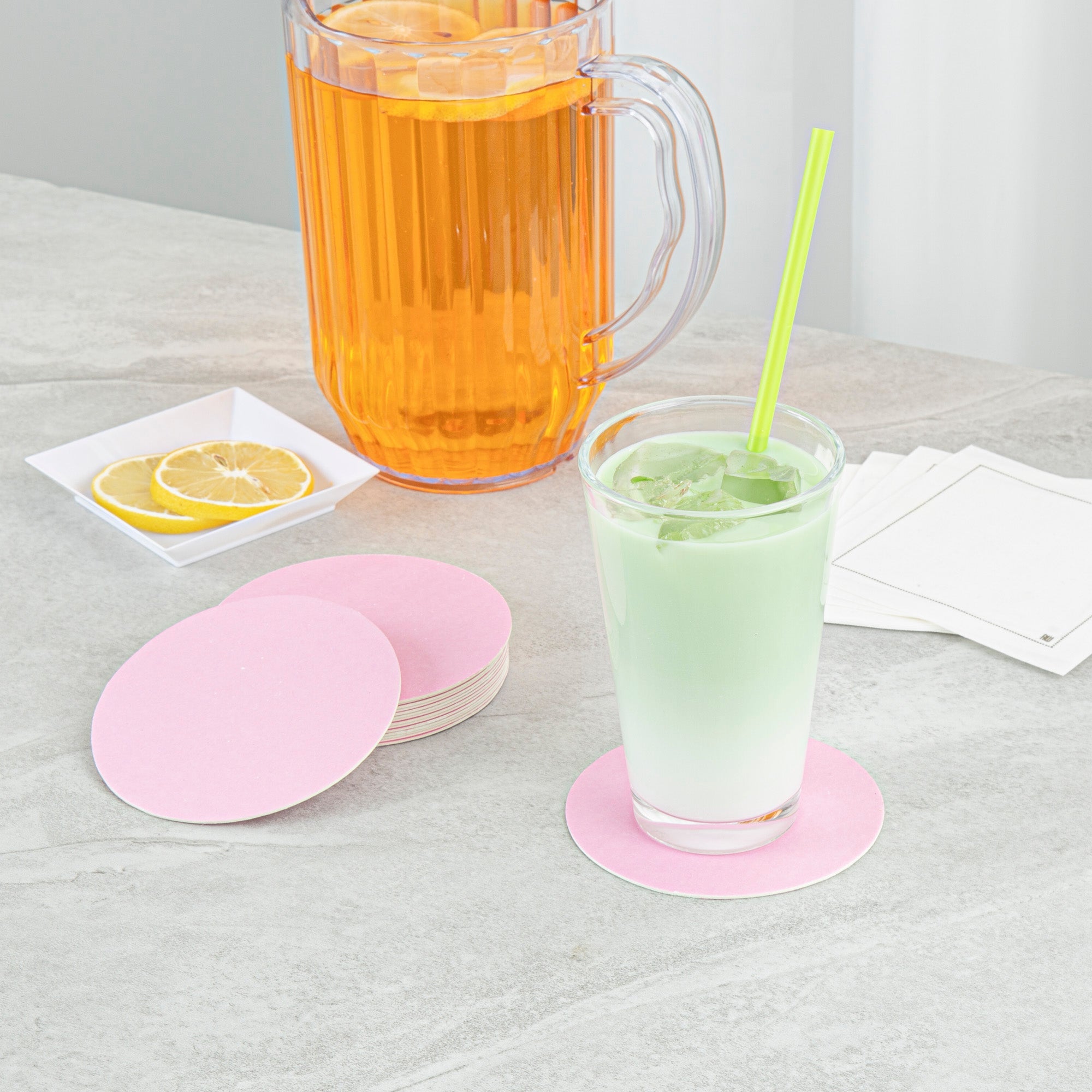 Bar Lux Round Pink Paper Coaster - 4" - 1000 count box