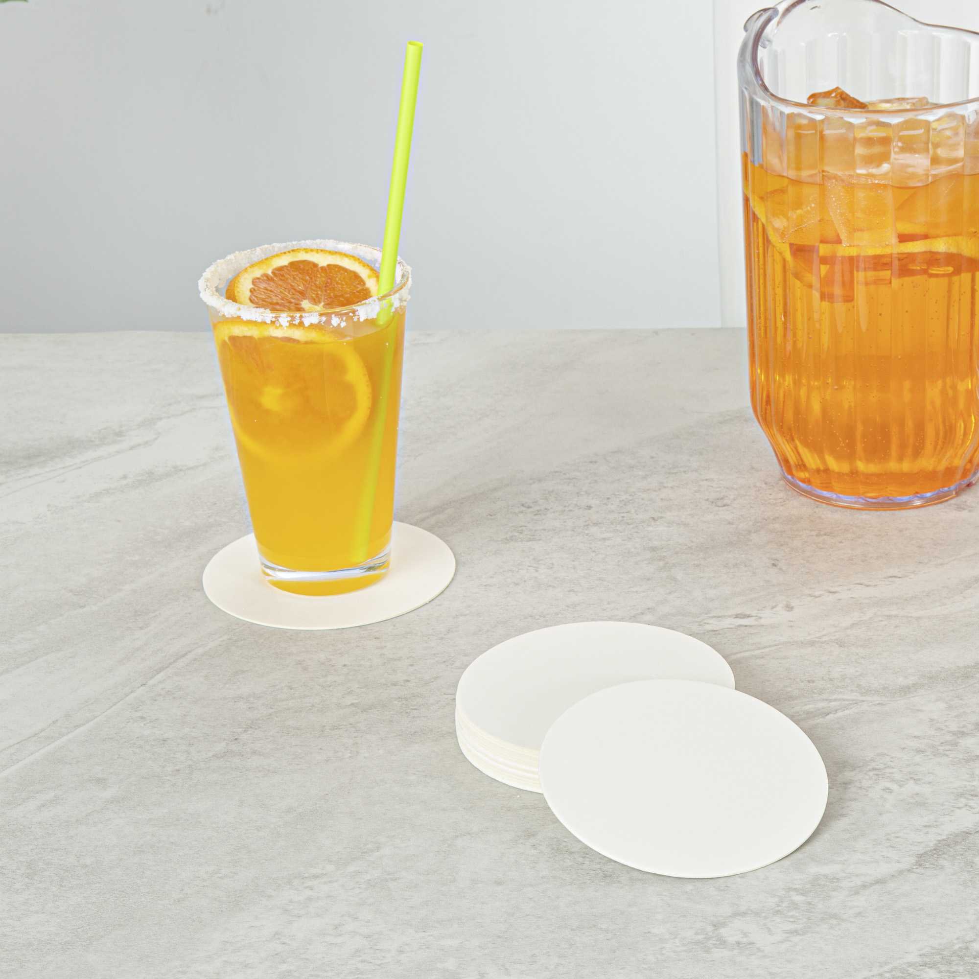 Bar Lux Round White Paper Coaster - 4" - 100 count box
