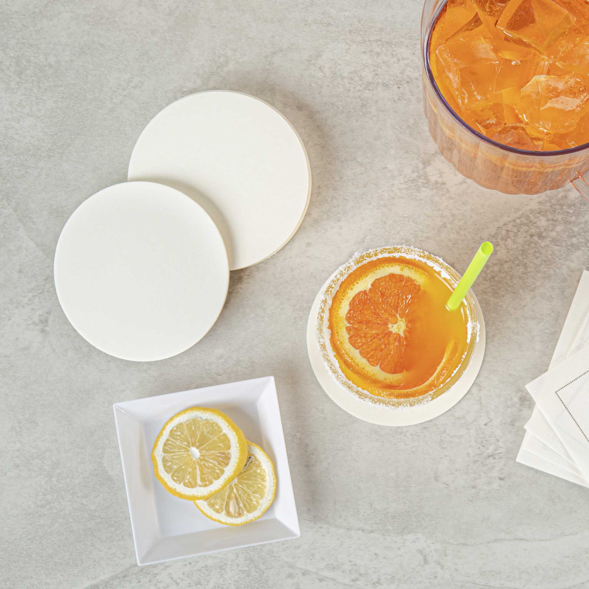 Bar Lux Round White Paper Coaster - 4" - 100 count box