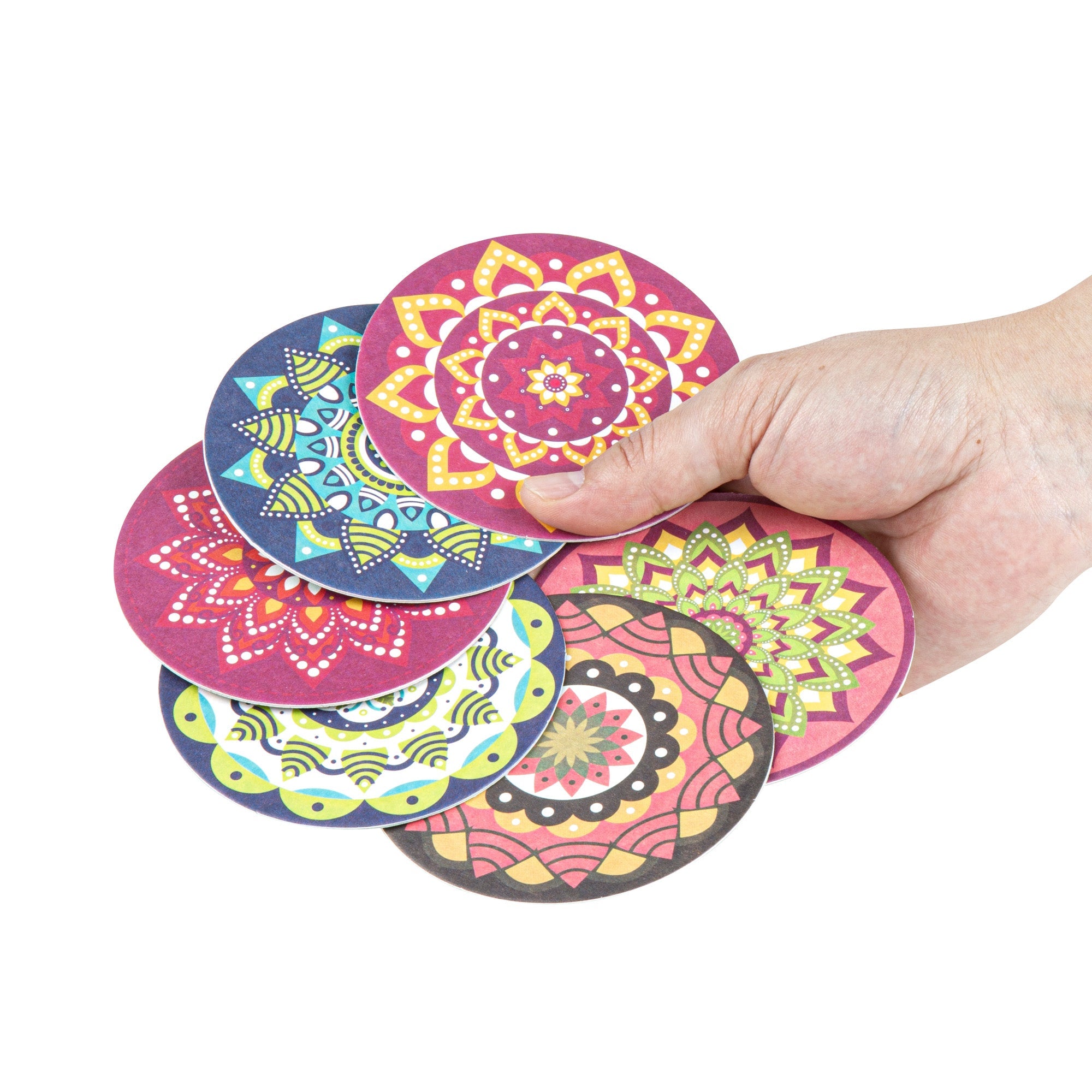 Bar Lux Round Floral Paper Coaster - 6 Assorted Designs - 3 1/2" - 48 count box