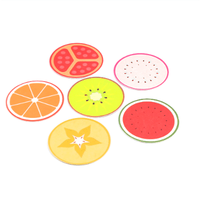 Bar Lux Round Fruit Paper Coaster - 6 Assorted Designs - 3 1/2" - 480 count box