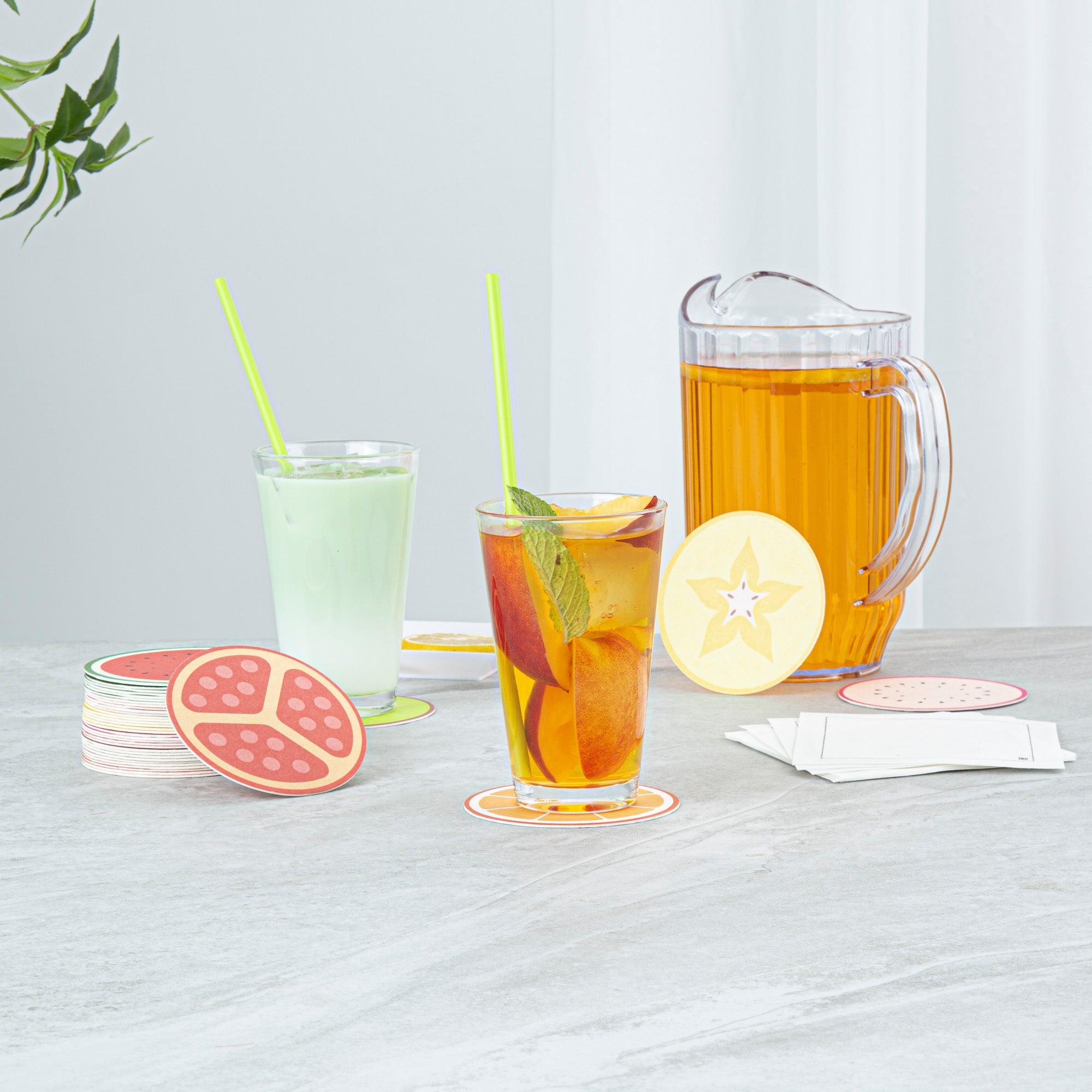Bar Lux Round Fruit Paper Coaster - 6 Assorted Designs - 3 1/2" - 480 count box