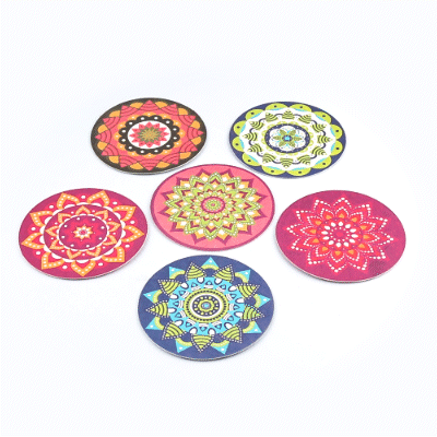 Bar Lux Round Floral Paper Coaster - 6 Assorted Designs - 4" - 48 count box