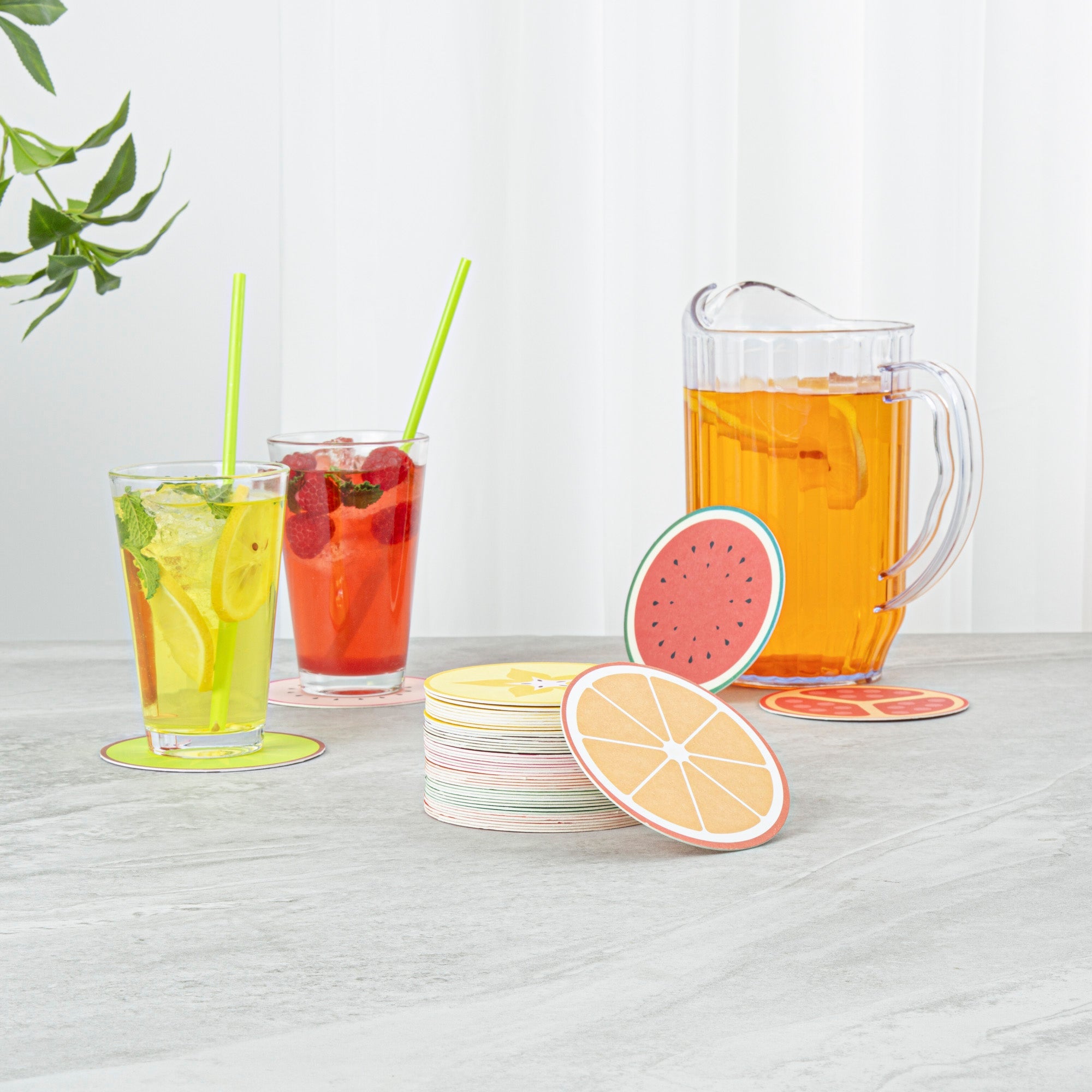 Bar Lux Round Fruit Paper Coaster - 6 Assorted Designs - 4" - 480 count box