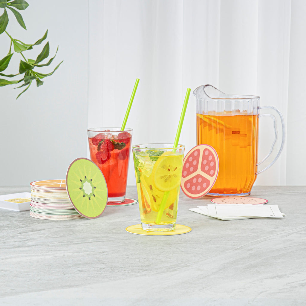 Bar Lux Round Fruit Paper Coaster - 6 Assorted Designs - 4" - 48 count box