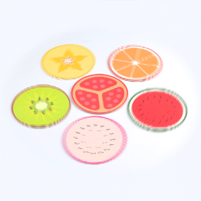 Bar Lux Round Fruit Paper Coaster - 6 Assorted Designs - 4" - 480 count box