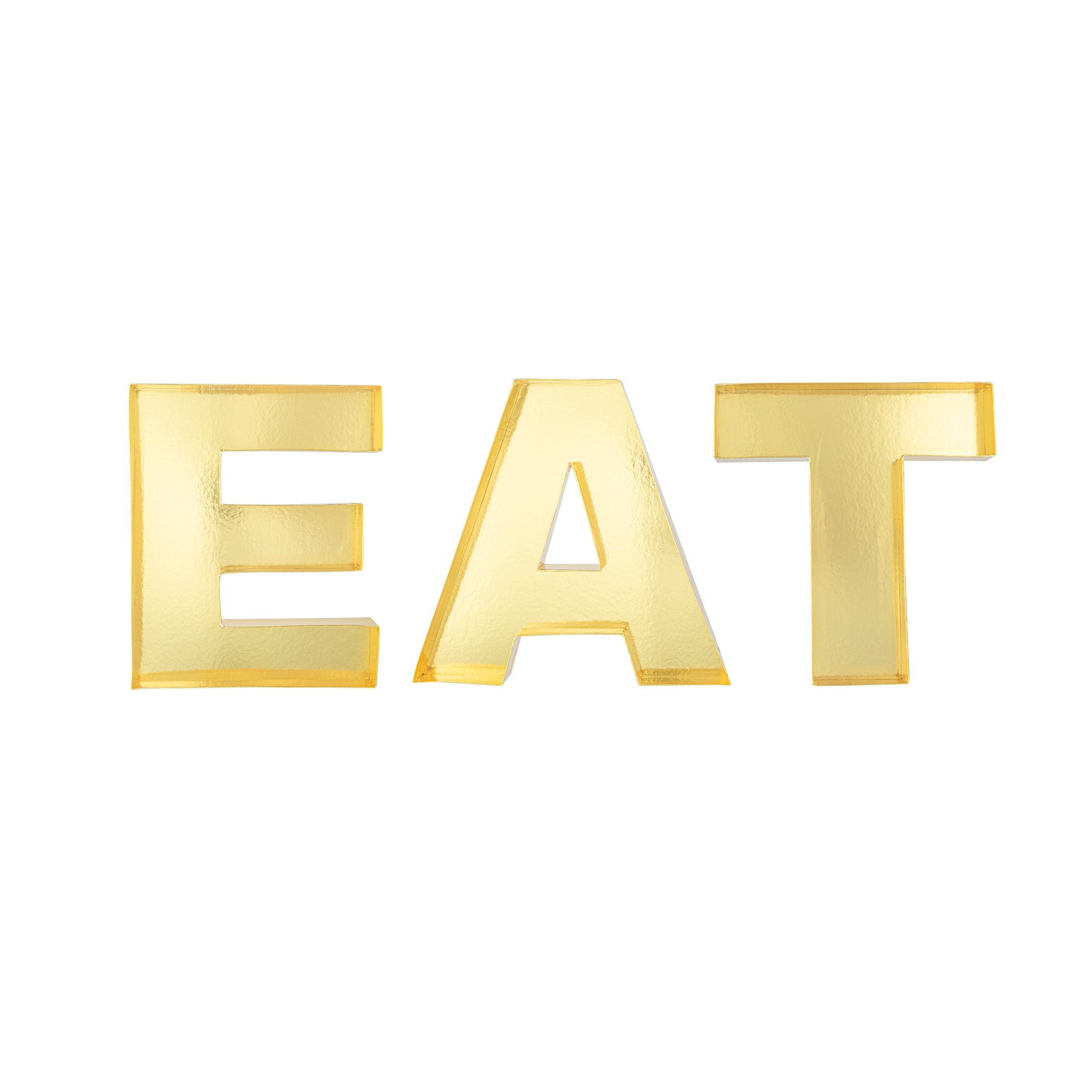 Chef 101 Gold Paper Charcuterie Fillable EAT Letter Trays - 12 1/2" x 12" x 4 3/4" - 1 count box