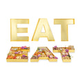 Chef 101 Gold Paper Charcuterie Fillable EAT Letter Trays - 12 1/2" x 12" x 4 3/4" - 1 count box