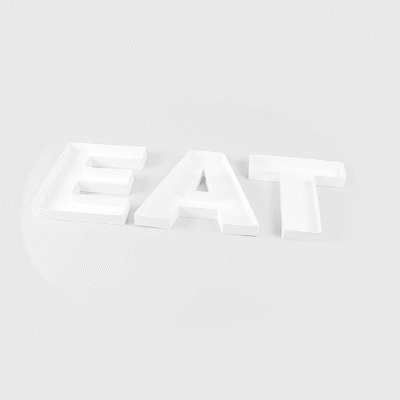 Chef 101 White Paper Charcuterie Fillable EAT Letter Trays - 12 1/2" x 12" x 4 3/4" - 1 count box