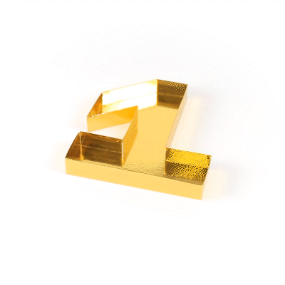 Chef 101 Gold Paper Charcuterie Fillable Number 1 Tray - 12" x 10" x 1 1/2" - 1 count box