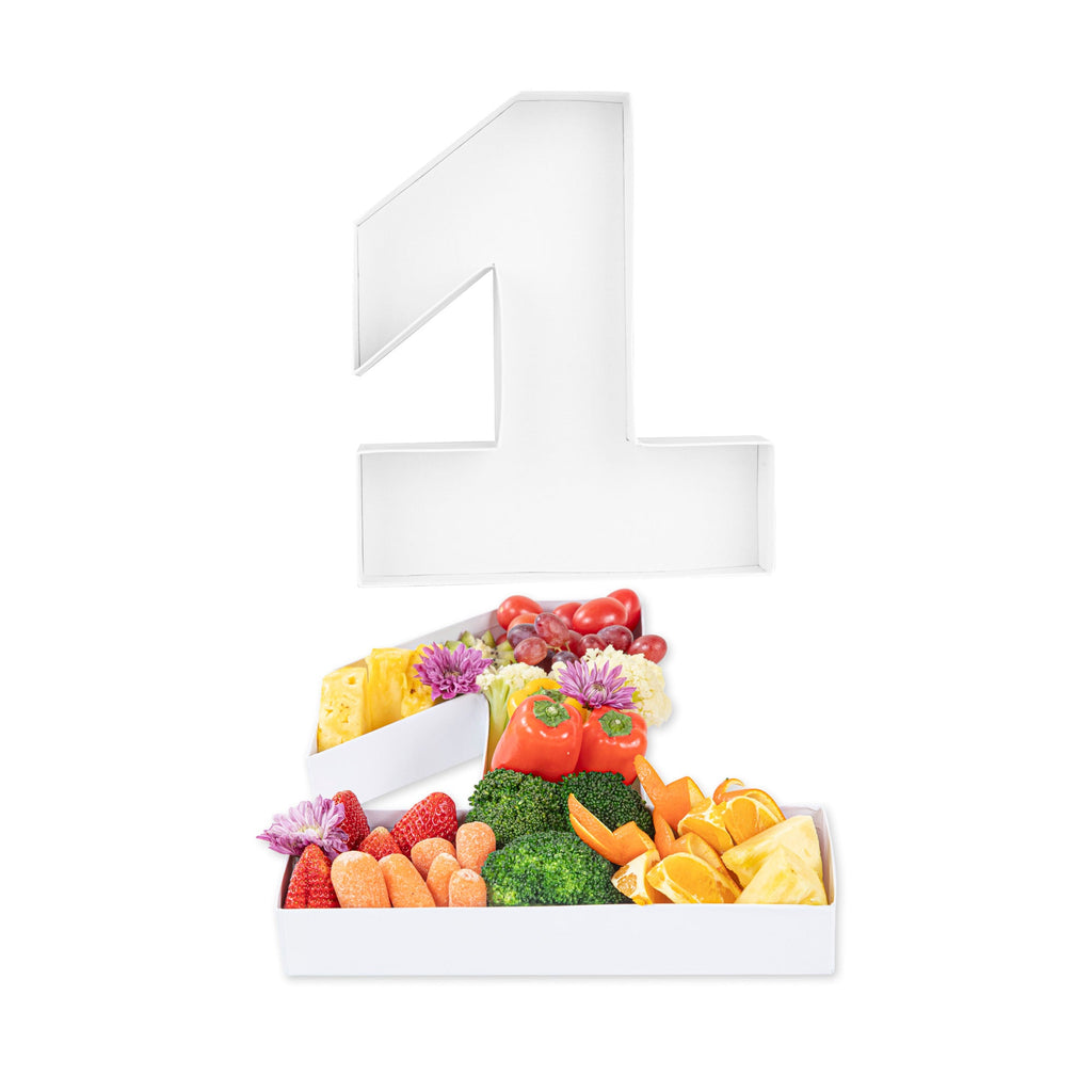 Chef 101 White Paper Charcuterie Fillable Number 1 Tray - 12" x 10" x 1 1/2" - 1 count box