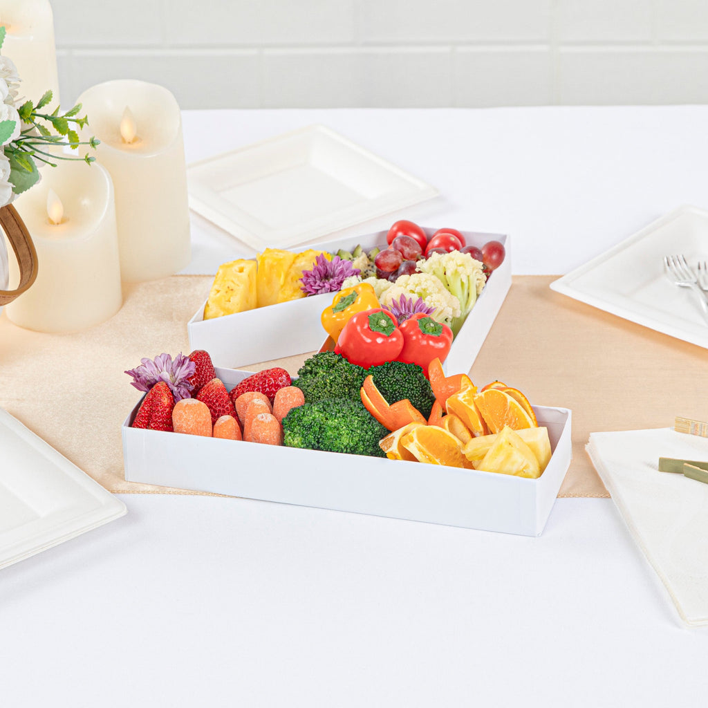 Chef 101 White Paper Charcuterie Fillable Number 1 Tray - 12" x 10" x 1 1/2" - 1 count box